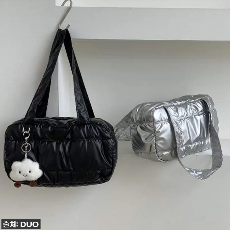 가벼운 데일리 사각 패딩 바게트 쇼퍼 관련 이미지 3