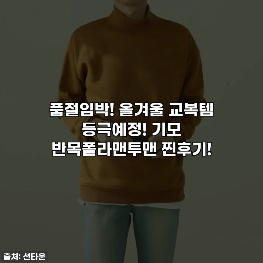 품절임박! 올겨울 교복템 등극예정! 기모 반목폴라맨투맨 찐후기!