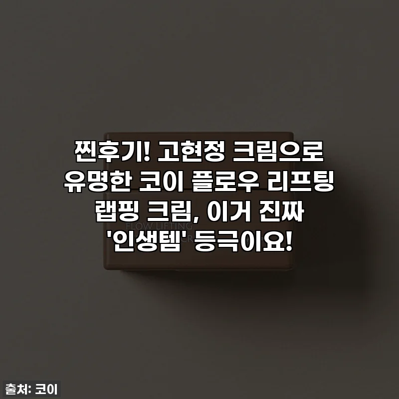 찐후기! 고현정 크림으로 유명한 코이 플로우 리프팅 랩핑 크림, 이거 진짜 '인생템' 등극이요!
