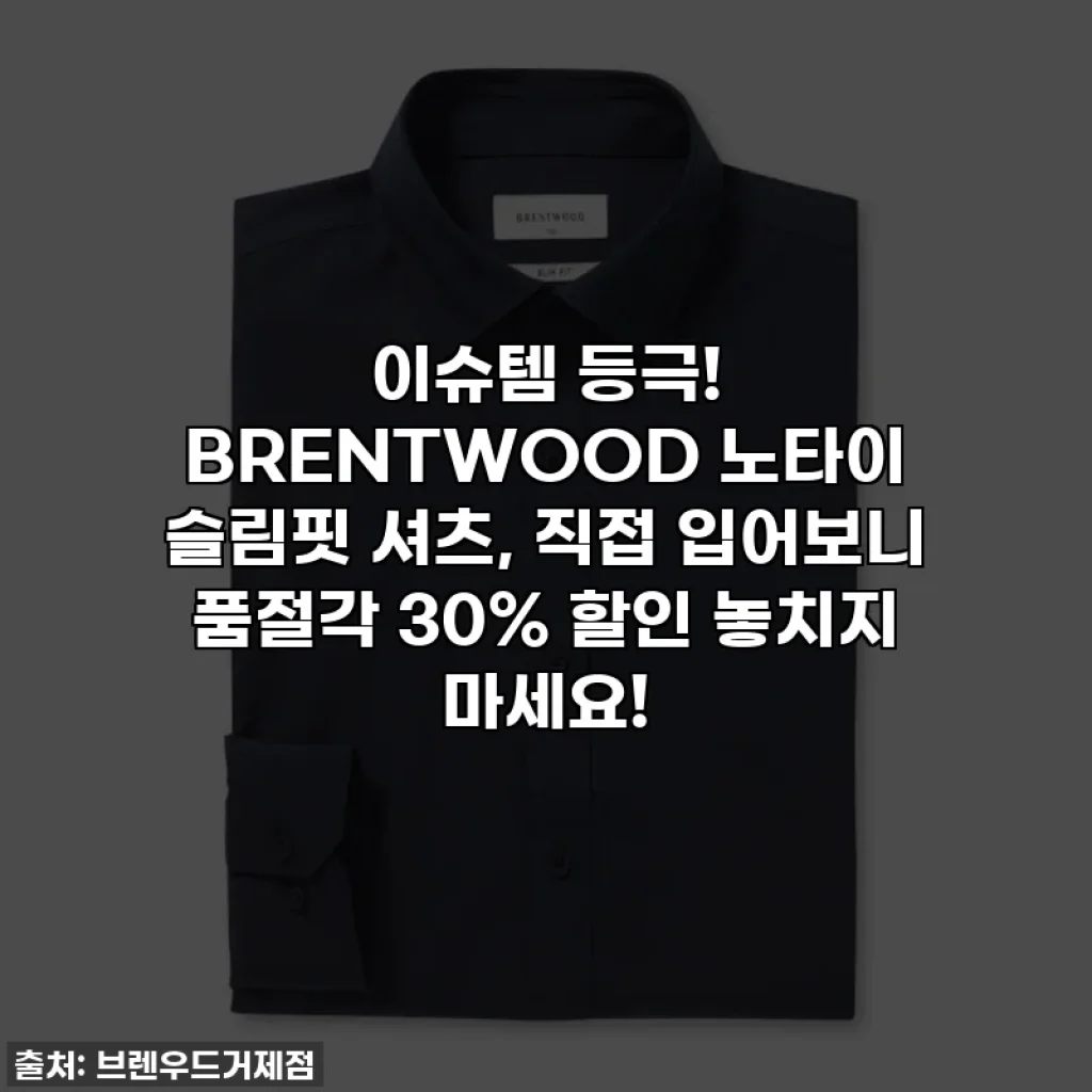 이슈템 등극! BRENTWOOD 노타이 슬림핏 셔츠, 직접 입어보니 품절각 30% 할인 놓치지 마세요!