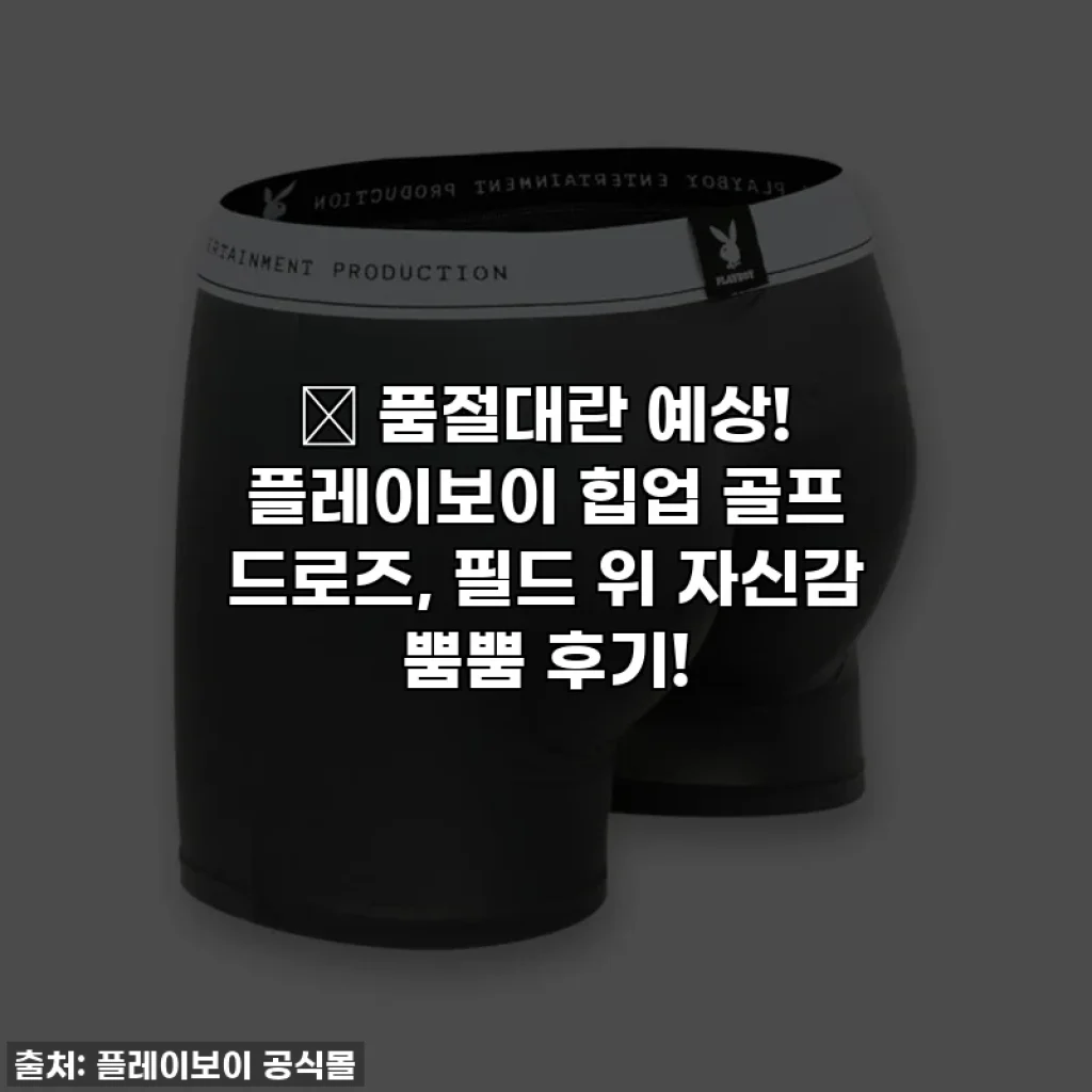 🔥 품절대란 예상! 플레이보이 힙업 골프 드로즈, 필드 위 자신감 뿜뿜 후기!
