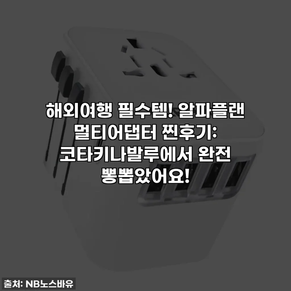 해외여행 필수템! 알파플랜 멀티어댑터 찐후기: 코타키나발루에서 완전 뽕뽑았어요!