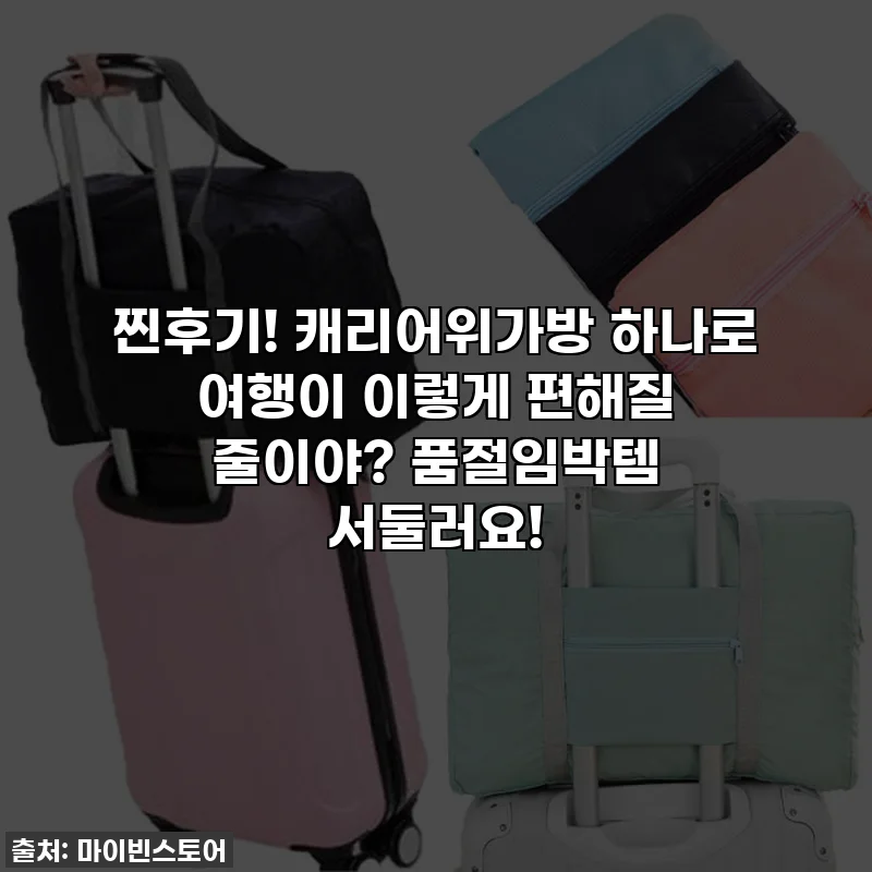 찐후기! 캐리어위가방 하나로 여행이 이렇게 편해질 줄이야? 품절임박템 서둘러요!
