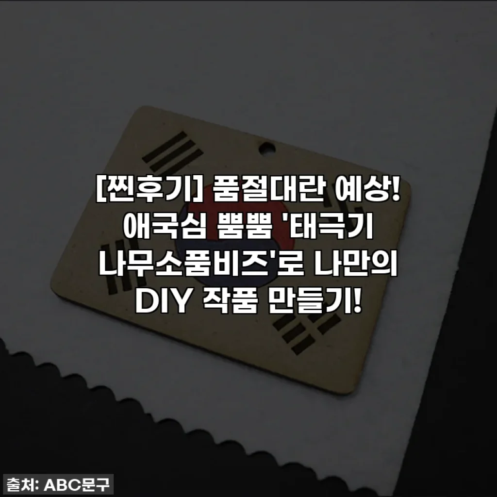 [찐후기] 품절대란 예상! 애국심 뿜뿜 '태극기 나무소품비즈'로 나만의 DIY 작품 만들기!