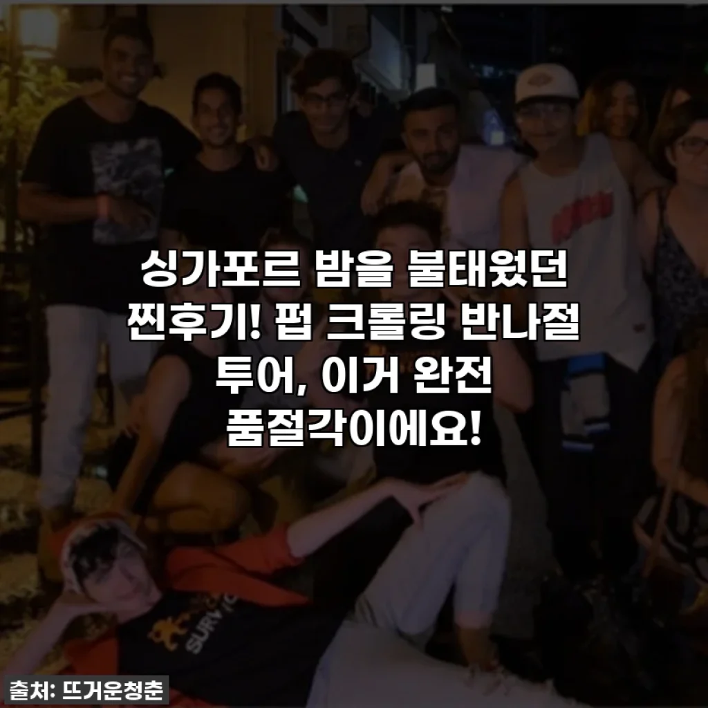 싱가포르 밤을 불태웠던 찐후기! 펍 크롤링 반나절 투어, 이거 완전 품절각이에요!