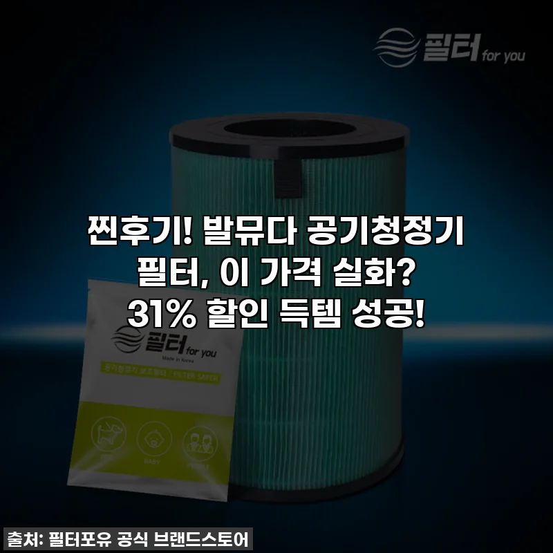 찐후기! 발뮤다 공기청정기 필터, 이 가격 실화? 31% 할인 득템 성공!