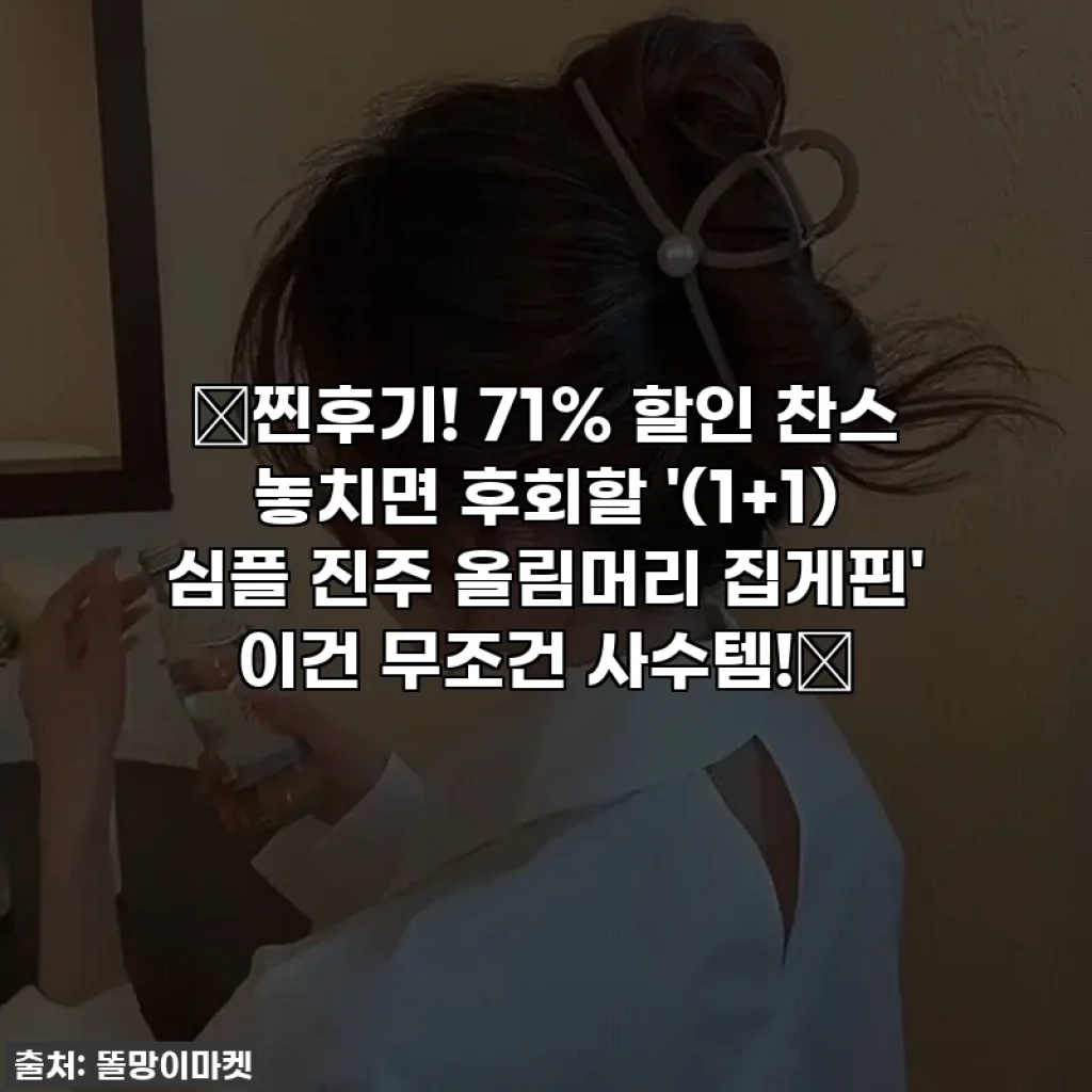 🎁찐후기! 71% 할인 찬스 놓치면 후회할 '(1+1) 심플 진주 올림머리 집게핀' 이건 무조건 사수템!🎁