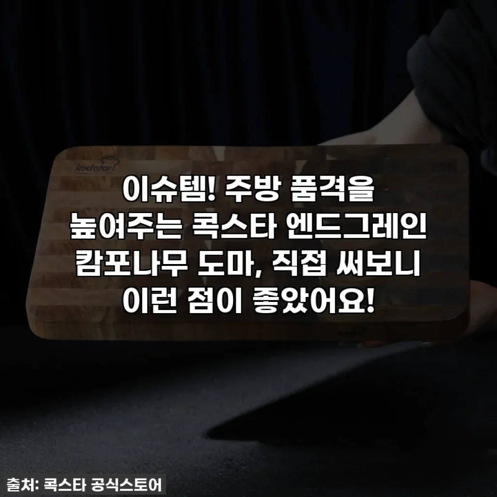 이슈템! 주방 품격을 높여주는 콕스타 엔드그레인 캄포나무 도마, 직접 써보니 이런 점이 좋았어요!