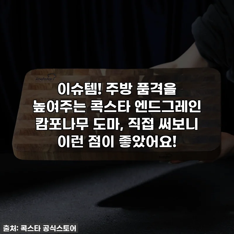 이슈템! 주방 품격을 높여주는 콕스타 엔드그레인 캄포나무 도마, 직접 써보니 이런 점이 좋았어요!