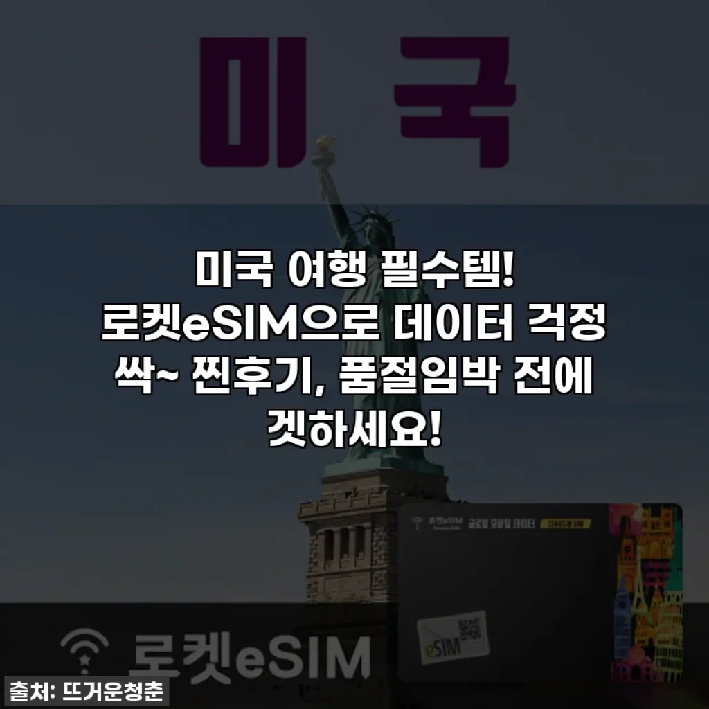 미국 여행 필수템! 로켓eSIM으로 데이터 걱정 싹~ 찐후기, 품절임박 전에 겟하세요!