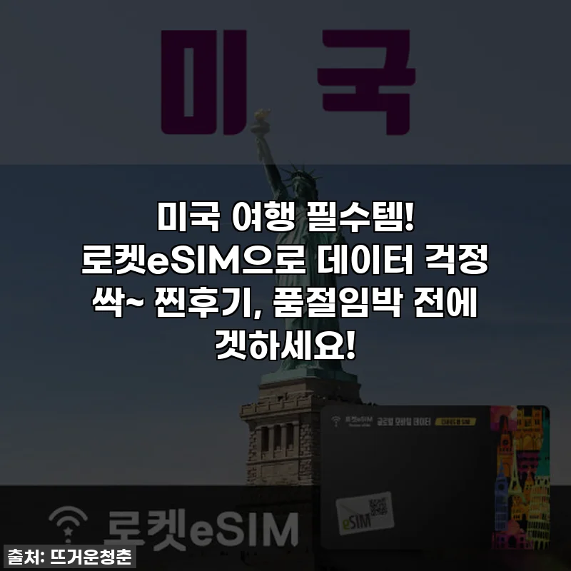 미국 여행 필수템! 로켓eSIM으로 데이터 걱정 싹~ 찐후기, 품절임박 전에 겟하세요!