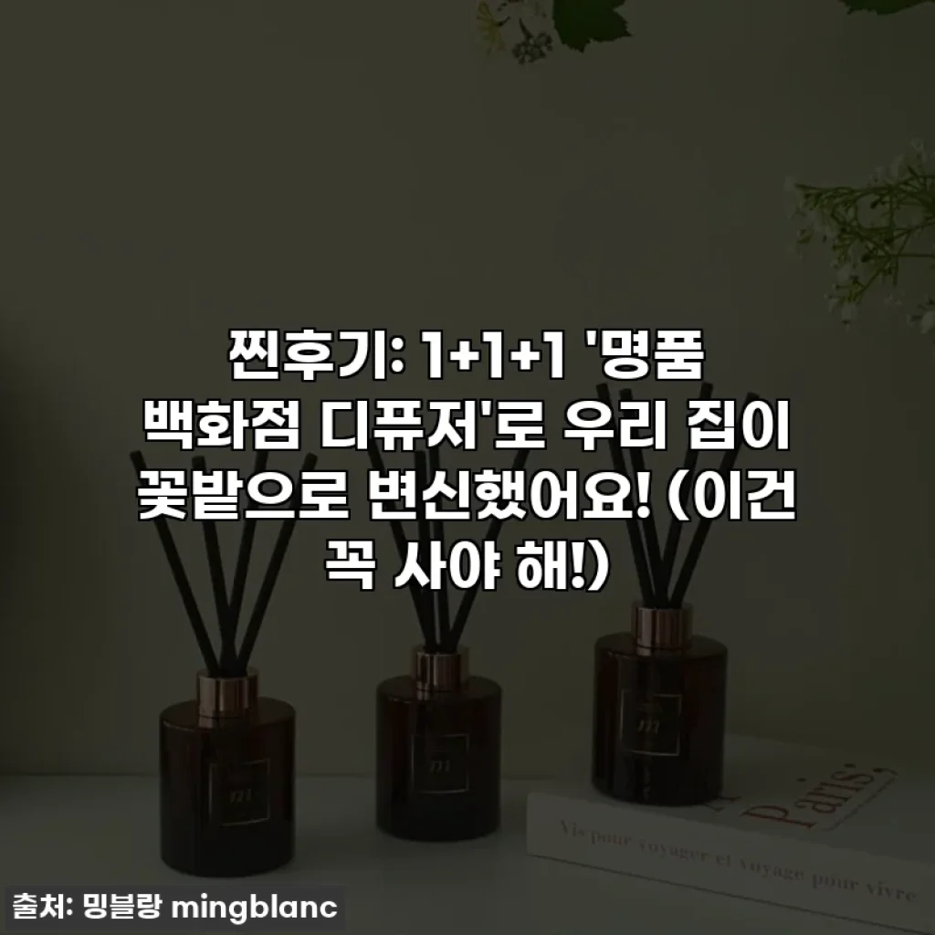 찐후기: 1+1+1 '명품 백화점 디퓨저'로 우리 집이 꽃밭으로 변신했어요! (이건 꼭 사야 해!)