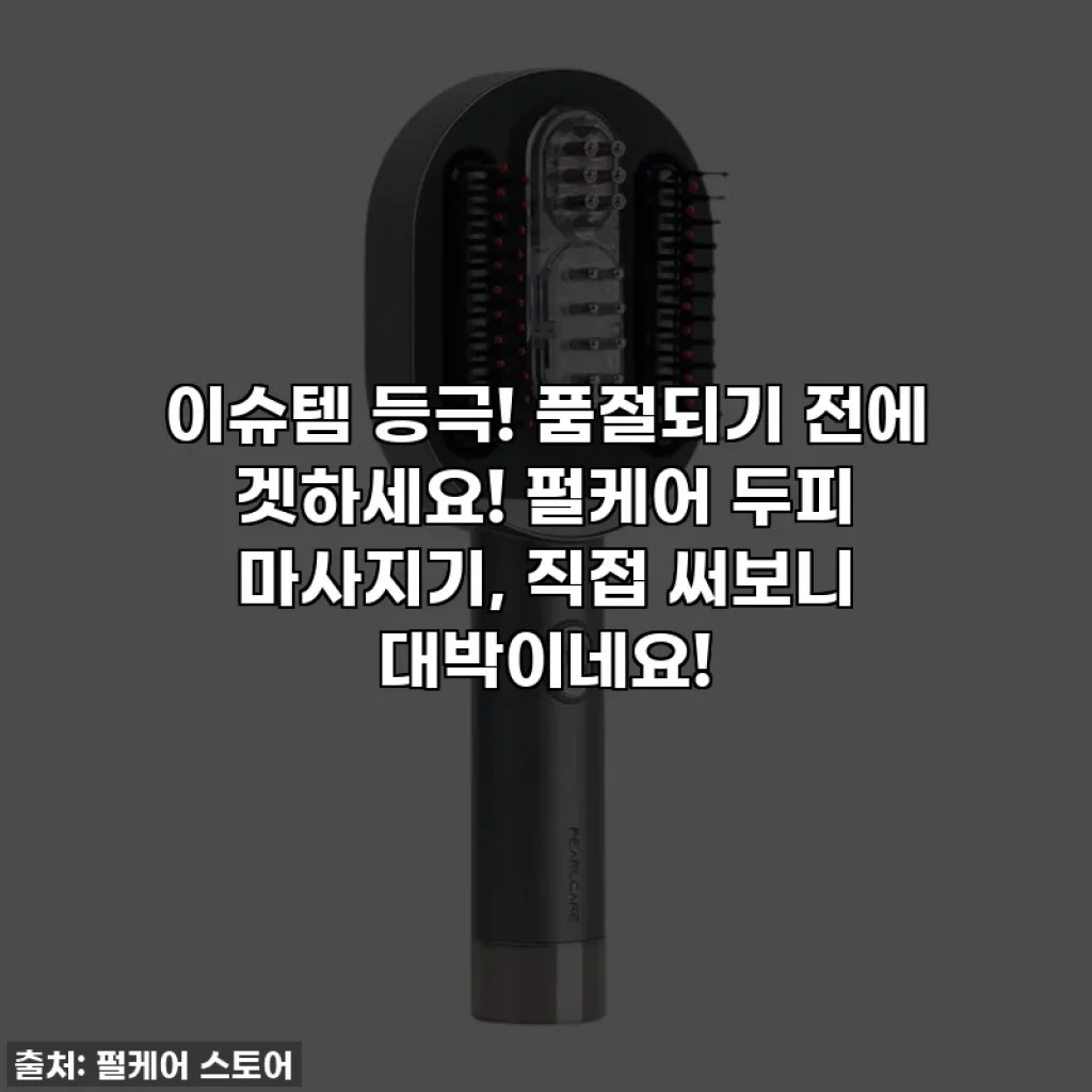 이슈템 등극! 품절되기 전에 겟하세요! 펄케어 두피 마사지기, 직접 써보니 대박이네요!
