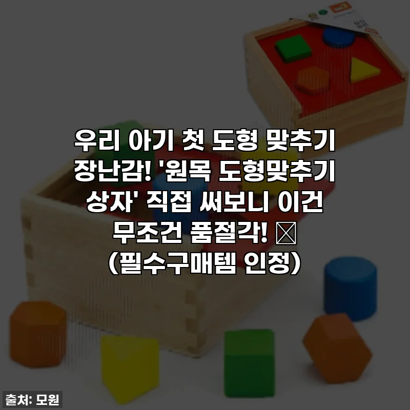 우리 아기 첫 도형 맞추기 장난감! '원목 도형맞추기 상자' 직접 써보니 이건 무조건 품절각! ✨ (필수구매템 인정)