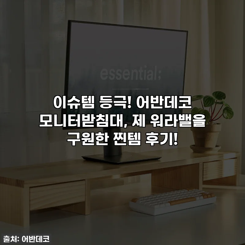 이슈템 등극! 어반데코 모니터받침대, 제 워라밸을 구원한 찐템 후기!