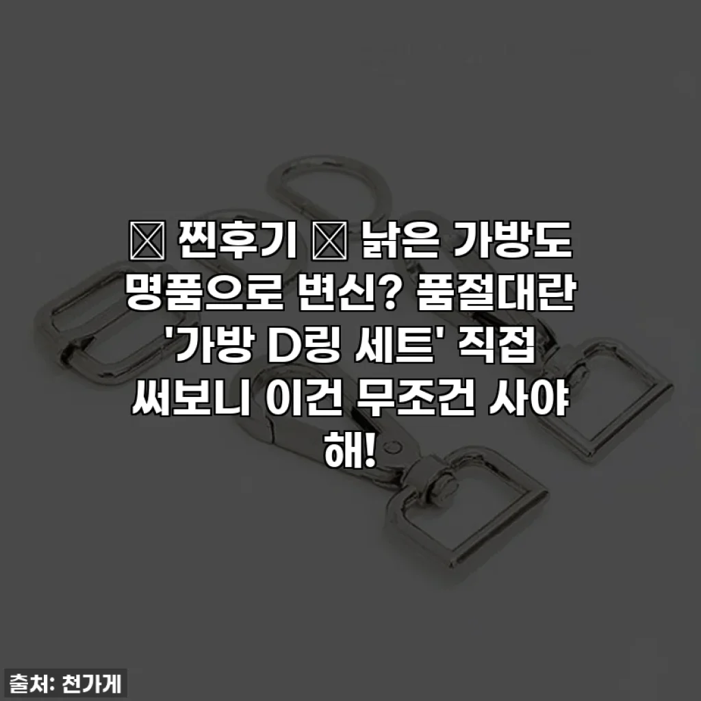 ✨ 찐후기 ✨ 낡은 가방도 명품으로 변신? 품절대란 '가방 D링 세트' 직접 써보니 이건 무조건 사야 해!
