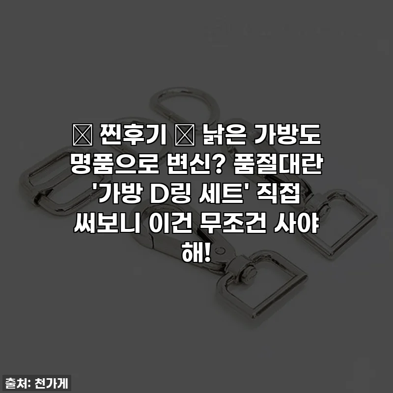 ✨ 찐후기 ✨ 낡은 가방도 명품으로 변신? 품절대란 '가방 D링 세트' 직접 써보니 이건 무조건 사야 해!