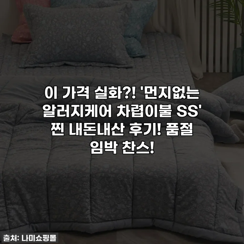 이 가격 실화?! '먼지없는 알러지케어 차렵이불 SS' 찐 내돈내산 후기! 품절 임박 찬스!