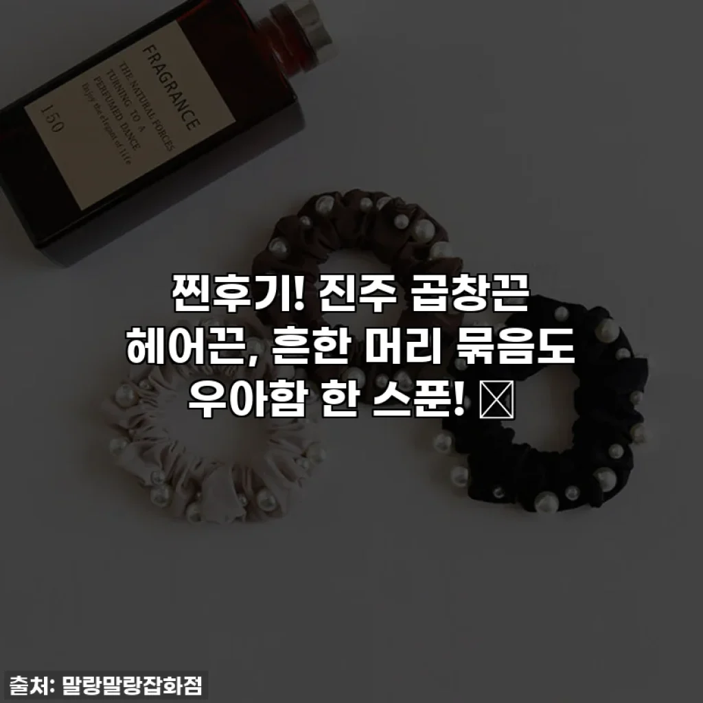찐후기! 진주 곱창끈 헤어끈, 흔한 머리 묶음도 우아함 한 스푼! ✨
