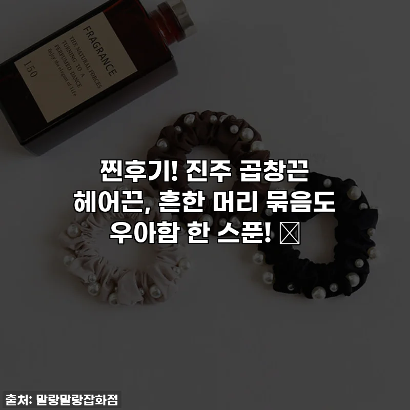 찐후기! 진주 곱창끈 헤어끈, 흔한 머리 묶음도 우아함 한 스푼! ✨