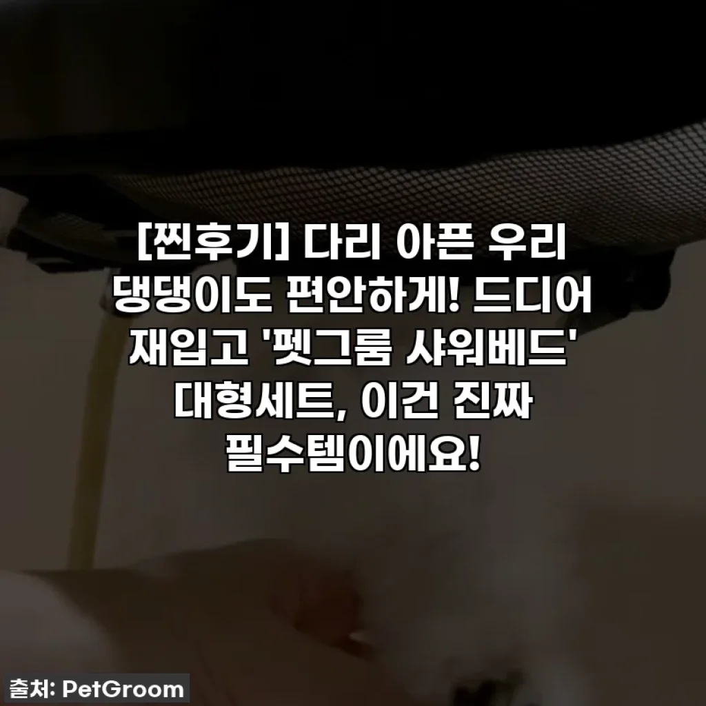 [찐후기] 다리 아픈 우리 댕댕이도 편안하게! 드디어 재입고 '펫그룸 샤워베드' 대형세트, 이건 진짜 필수템이에요!