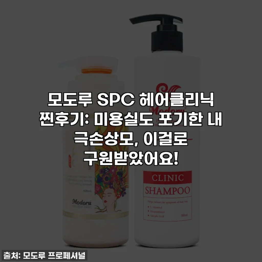 모도루 SPC 헤어클리닉 찐후기: 미용실도 포기한 내 극손상모, 이걸로 구원받았어요!