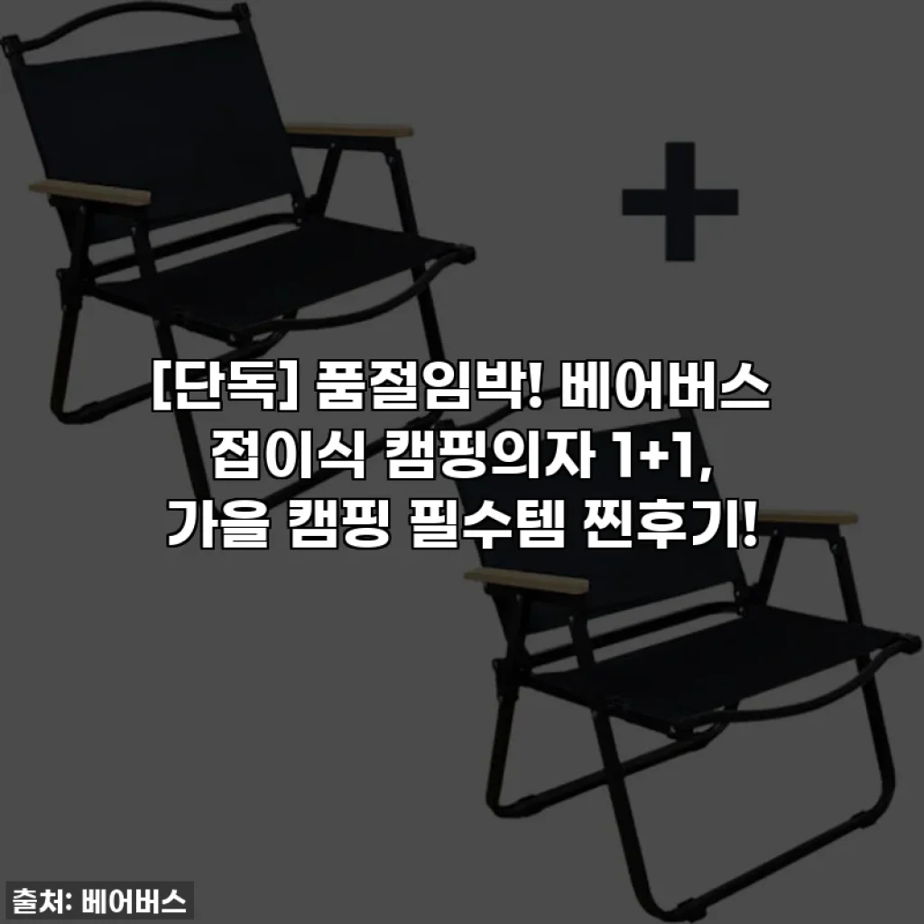 [단독] 품절임박! 베어버스 접이식 캠핑의자 1+1, 가을 캠핑 필수템 찐후기!