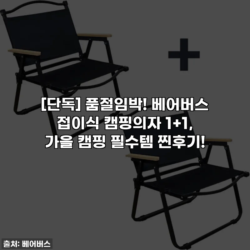[단독] 품절임박! 베어버스 접이식 캠핑의자 1+1, 가을 캠핑 필수템 찐후기!