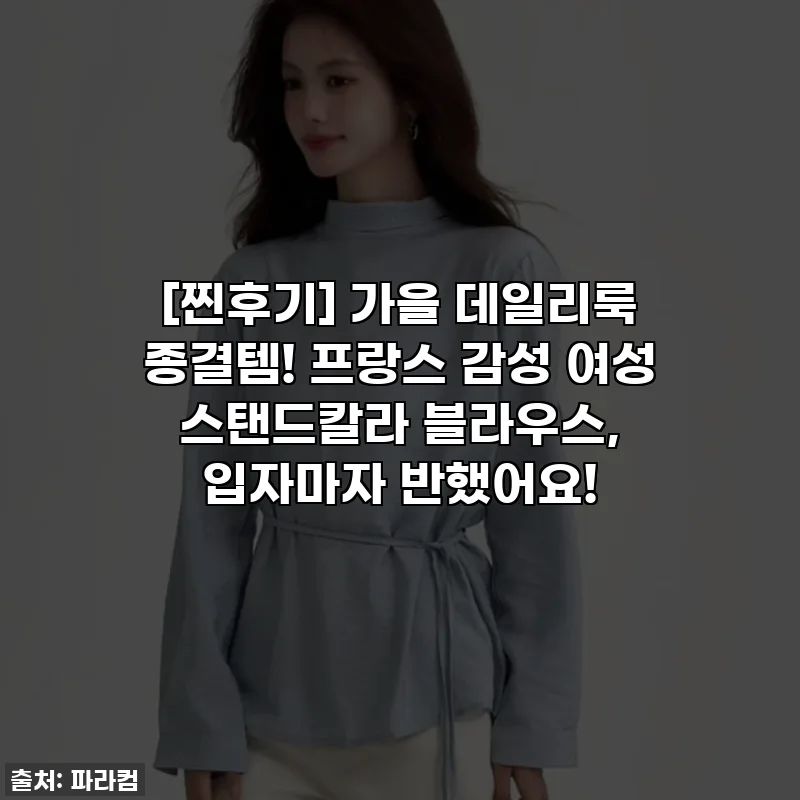[찐후기] 가을 데일리룩 종결템! 프랑스 감성 여성 스탠드칼라 블라우스, 입자마자 반했어요!