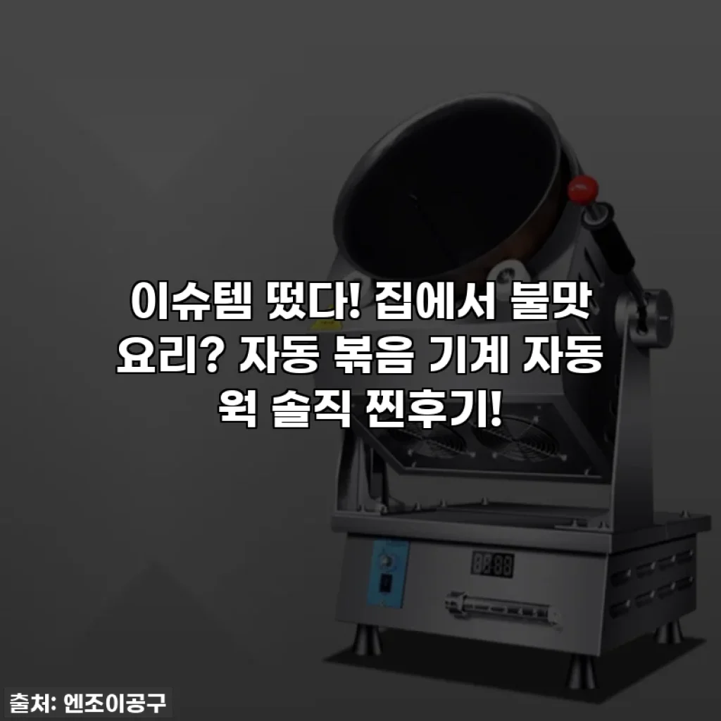이슈템 떴다! 집에서 불맛 요리? 자동 볶음 기계 자동 웍 솔직 찐후기!