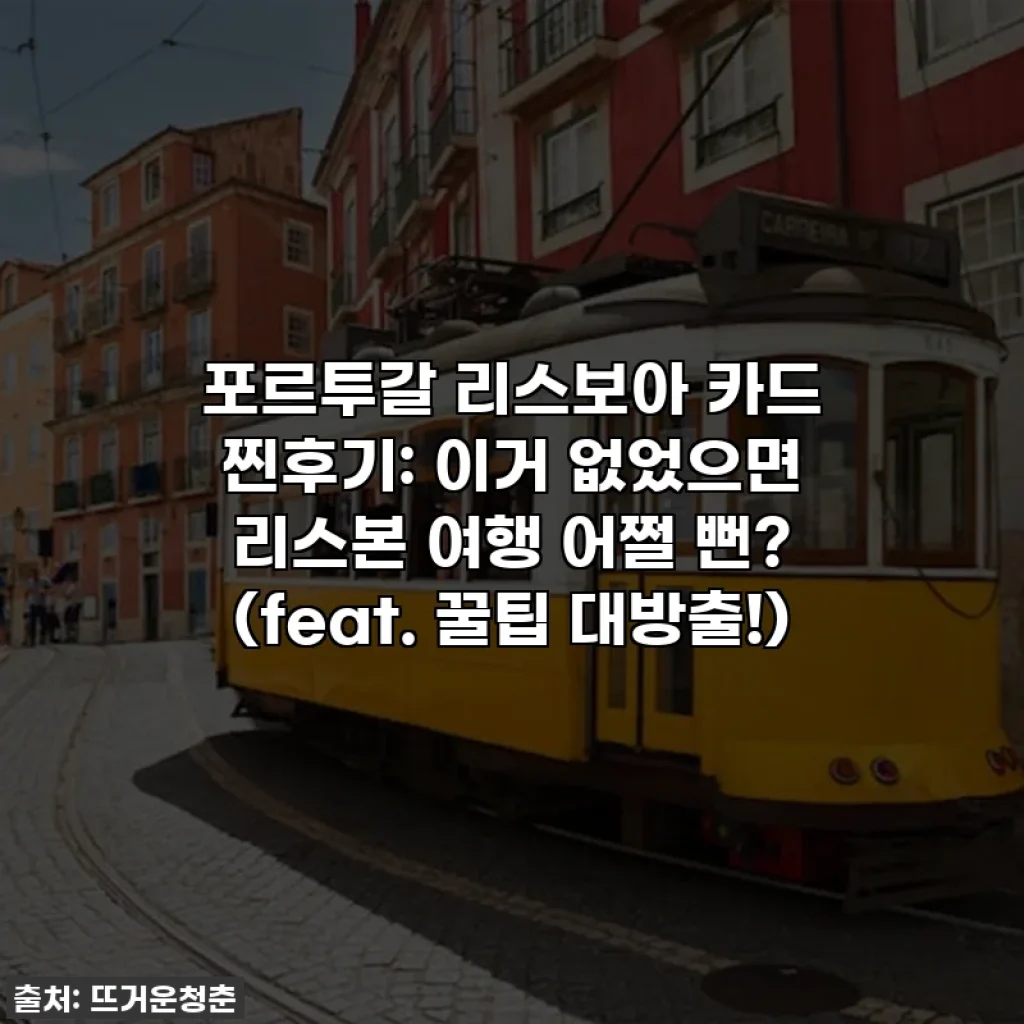 포르투갈 리스보아 카드 찐후기: 이거 없었으면 리스본 여행 어쩔 뻔? (feat. 꿀팁 대방출!)
