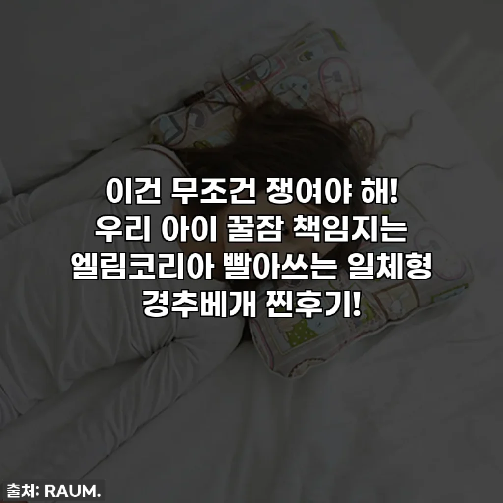 이건 무조건 쟁여야 해! 우리 아이 꿀잠 책임지는 엘림코리아 빨아쓰는 일체형 경추베개 찐후기!