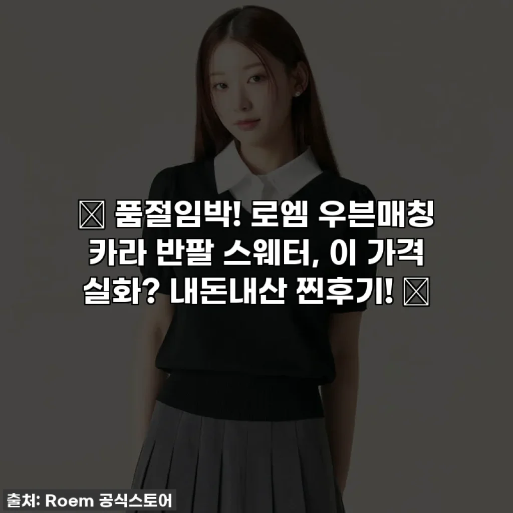 🎁 품절임박! 로엠 우븐매칭 카라 반팔 스웨터, 이 가격 실화? 내돈내산 찐후기! 💖