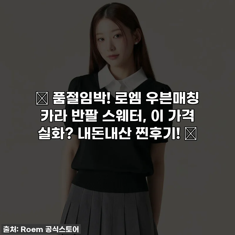 🎁 품절임박! 로엠 우븐매칭 카라 반팔 스웨터, 이 가격 실화? 내돈내산 찐후기! 💖