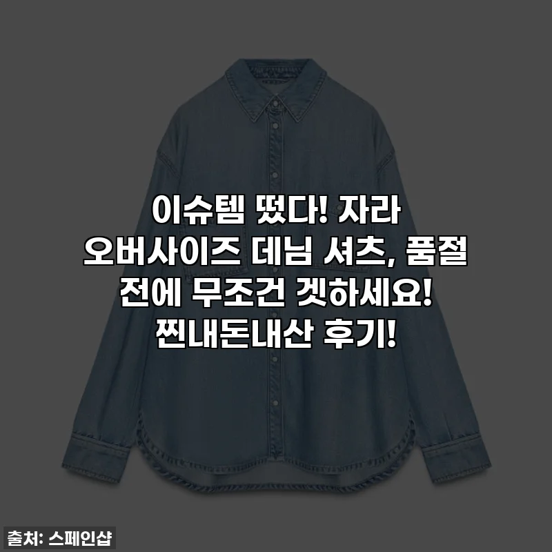 이슈템 떴다! 자라 오버사이즈 데님 셔츠, 품절 전에 무조건 겟하세요! 찐내돈내산 후기!
