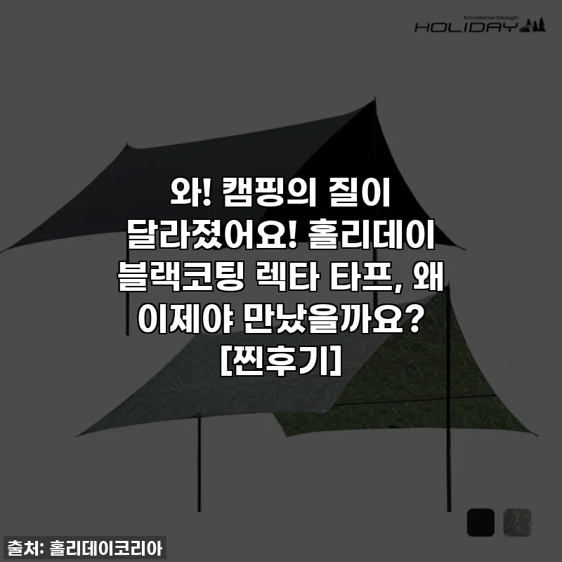 와! 캠핑의 질이 달라졌어요! 홀리데이 블랙코팅 렉타 타프, 왜 이제야 만났을까요? [찐후기]