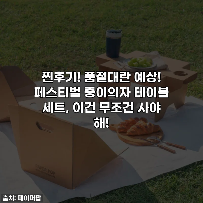 찐후기! 품절대란 예상! 페스티벌 종이의자 테이블 세트, 이건 무조건 사야 해!