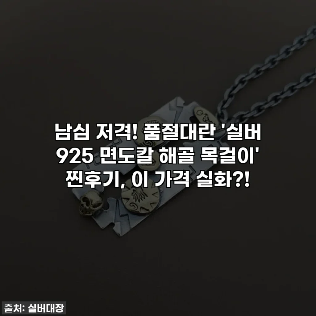 남심 저격! 품절대란 '실버 925 면도칼 해골 목걸이' 찐후기, 이 가격 실화?!