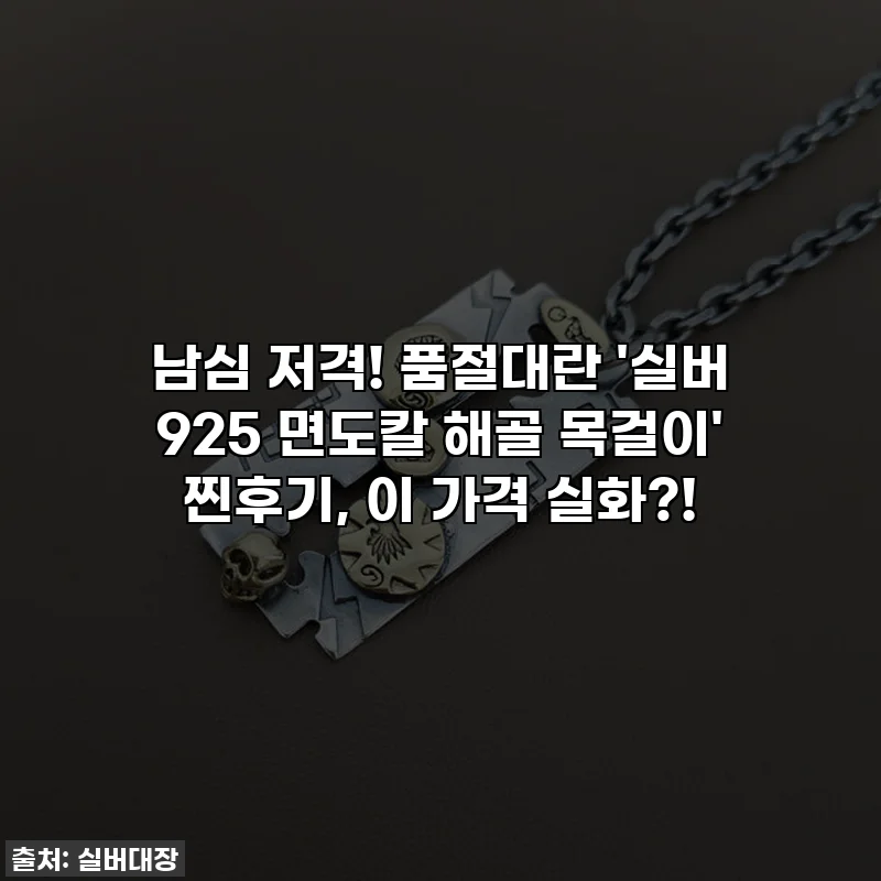 남심 저격! 품절대란 '실버 925 면도칼 해골 목걸이' 찐후기, 이 가격 실화?!