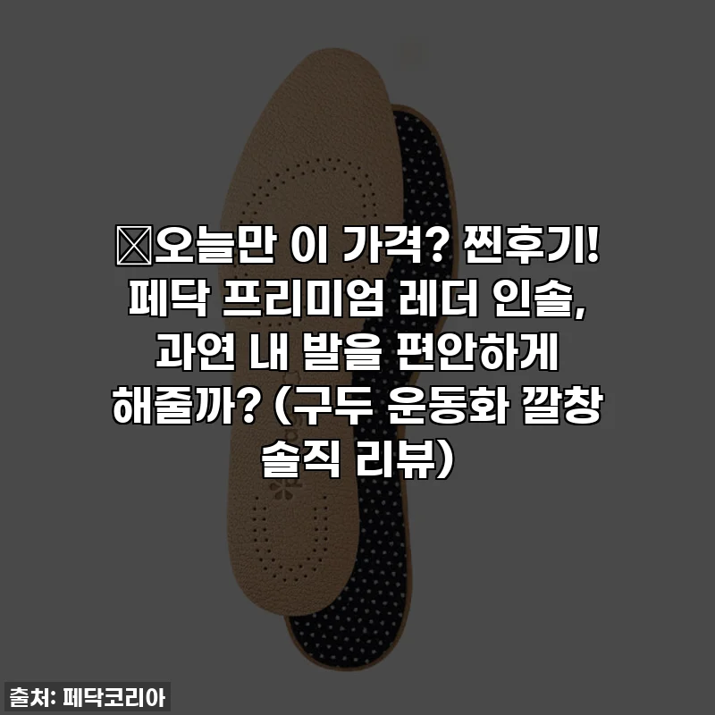 ✨오늘만 이 가격? 찐후기! 페닥 프리미엄 레더 인솔, 과연 내 발을 편안하게 해줄까? (구두 운동화 깔창 솔직 리뷰)
