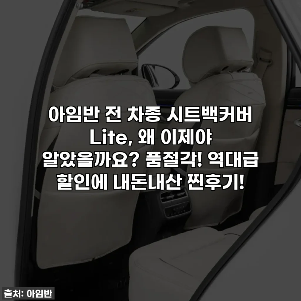 아임반 전 차종 시트백커버 Lite, 왜 이제야 알았을까요? 품절각! 역대급 할인에 내돈내산 찐후기!