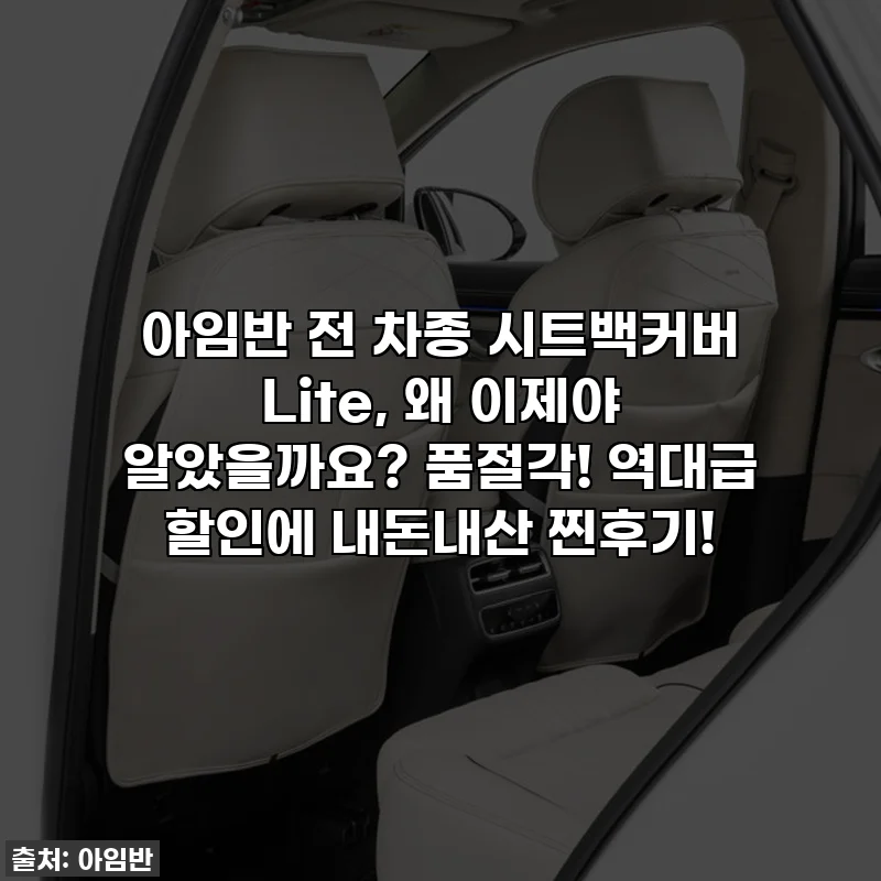 아임반 전 차종 시트백커버 Lite, 왜 이제야 알았을까요? 품절각! 역대급 할인에 내돈내산 찐후기!
