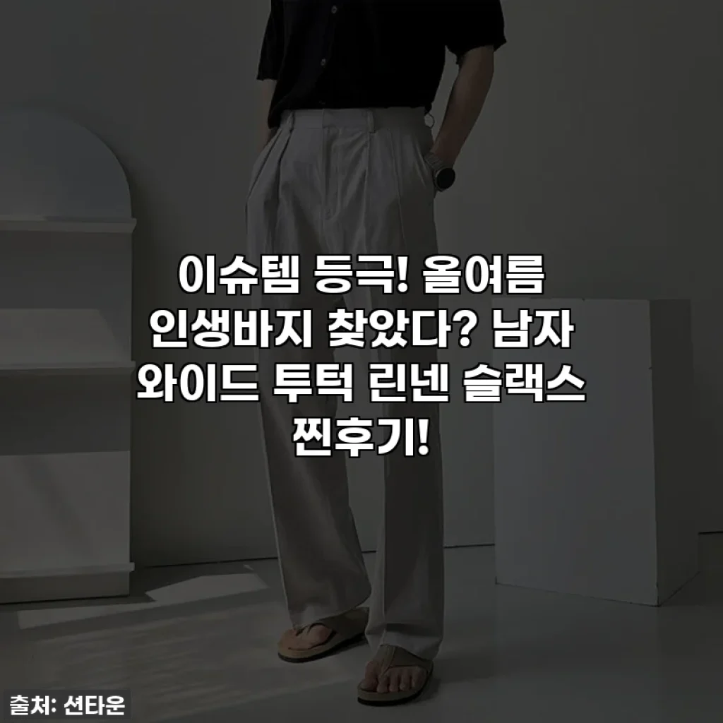 이슈템 등극! 올여름 인생바지 찾았다? 남자 와이드 투턱 린넨 슬랙스 찐후기!