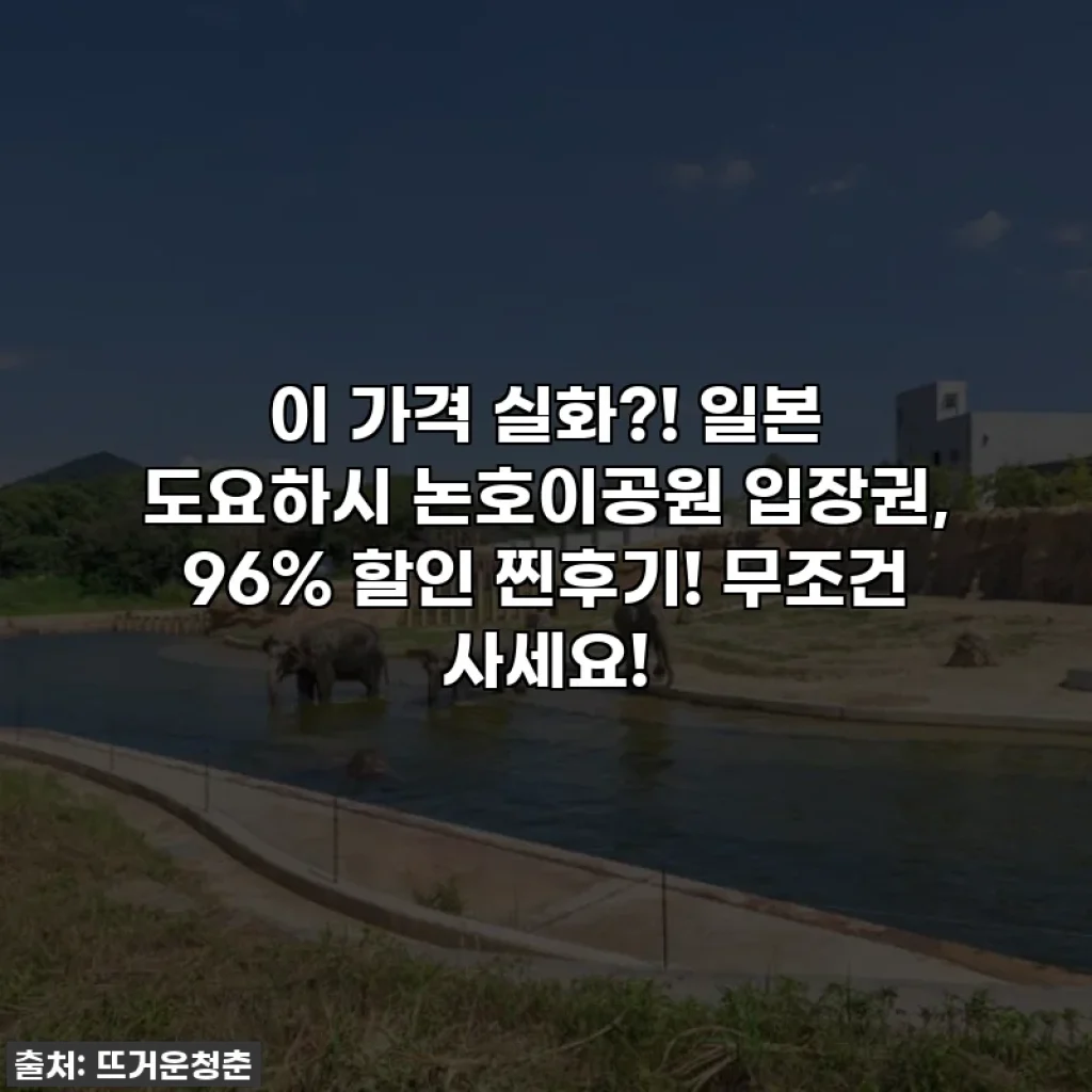 이 가격 실화?! 일본 도요하시 논호이공원 입장권, 96% 할인 찐후기! 무조건 사세요!