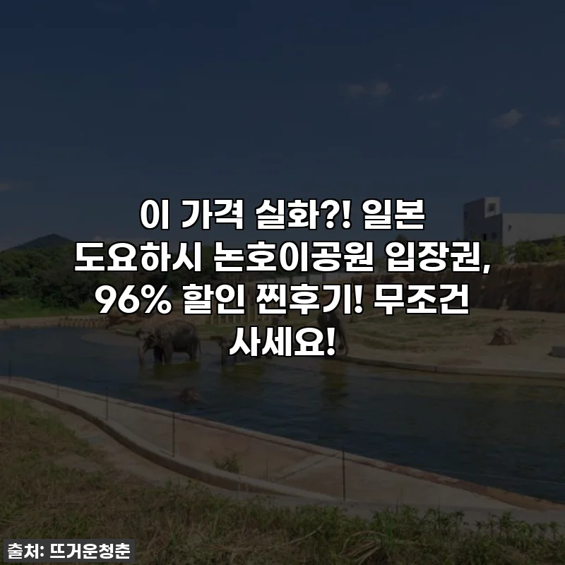 이 가격 실화?! 일본 도요하시 논호이공원 입장권, 96% 할인 찐후기! 무조건 사세요!