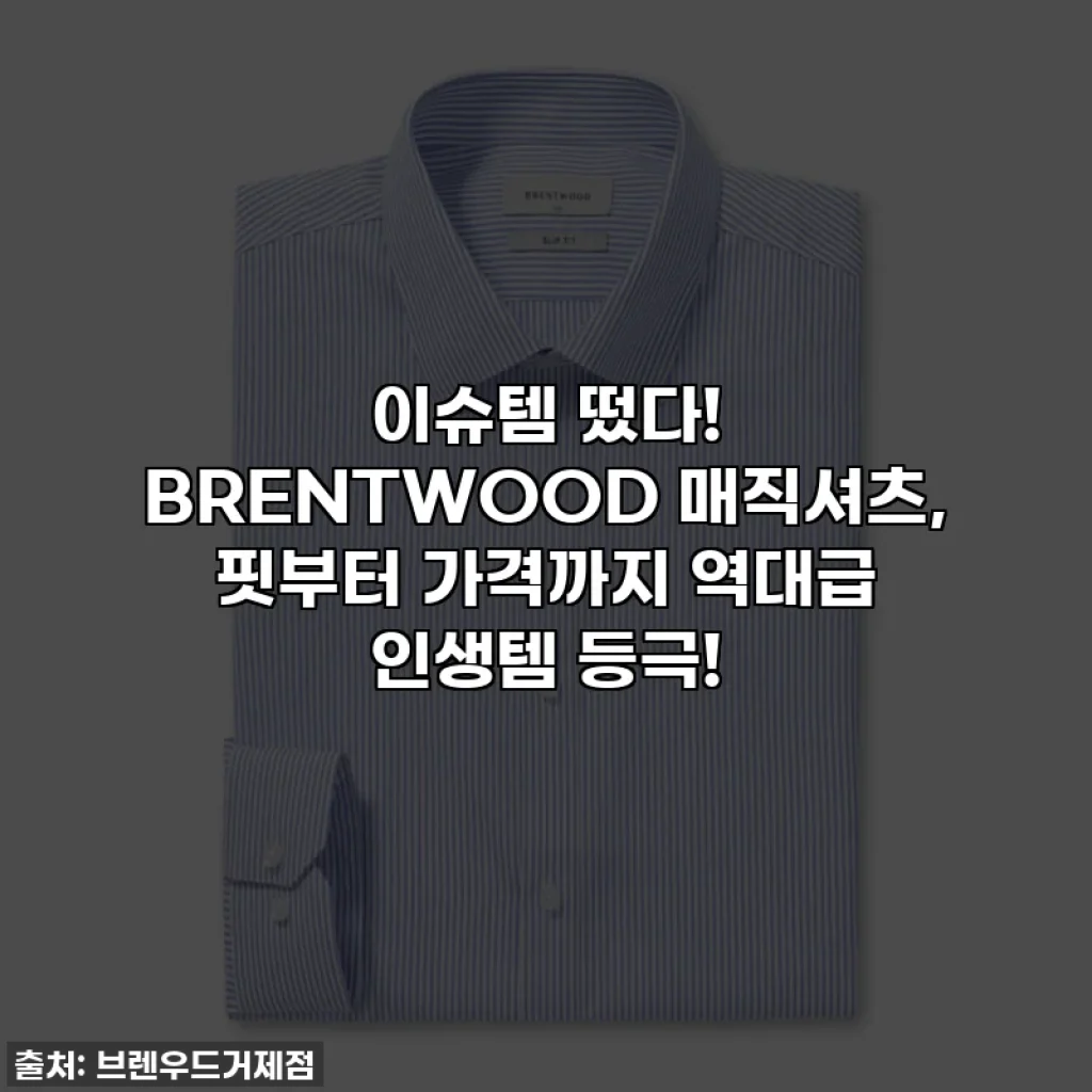 이슈템 떴다! BRENTWOOD 매직셔츠, 핏부터 가격까지 역대급 인생템 등극!