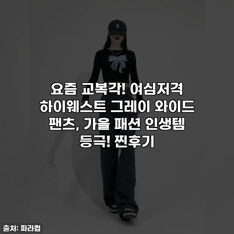 요즘 교복각! 여심저격 하이웨스트 그레이 와이드 팬츠, 가을 패션 인생템 등극! 찐후기