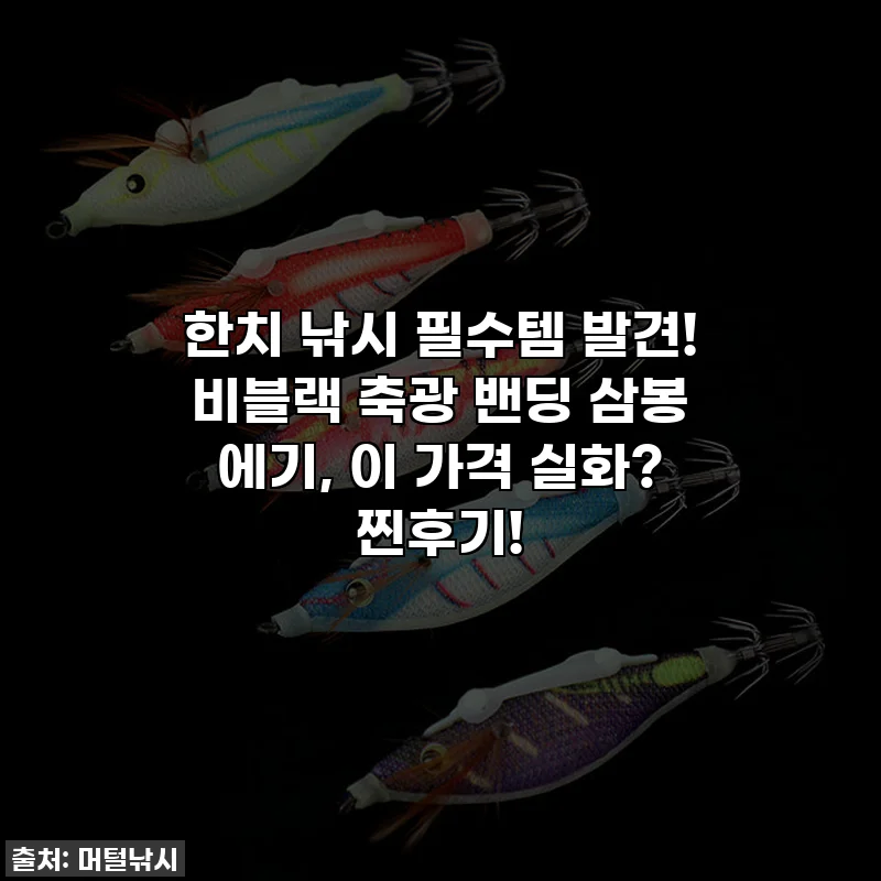 한치 낚시 필수템 발견! 비블랙 축광 밴딩 삼봉 에기, 이 가격 실화? 찐후기!