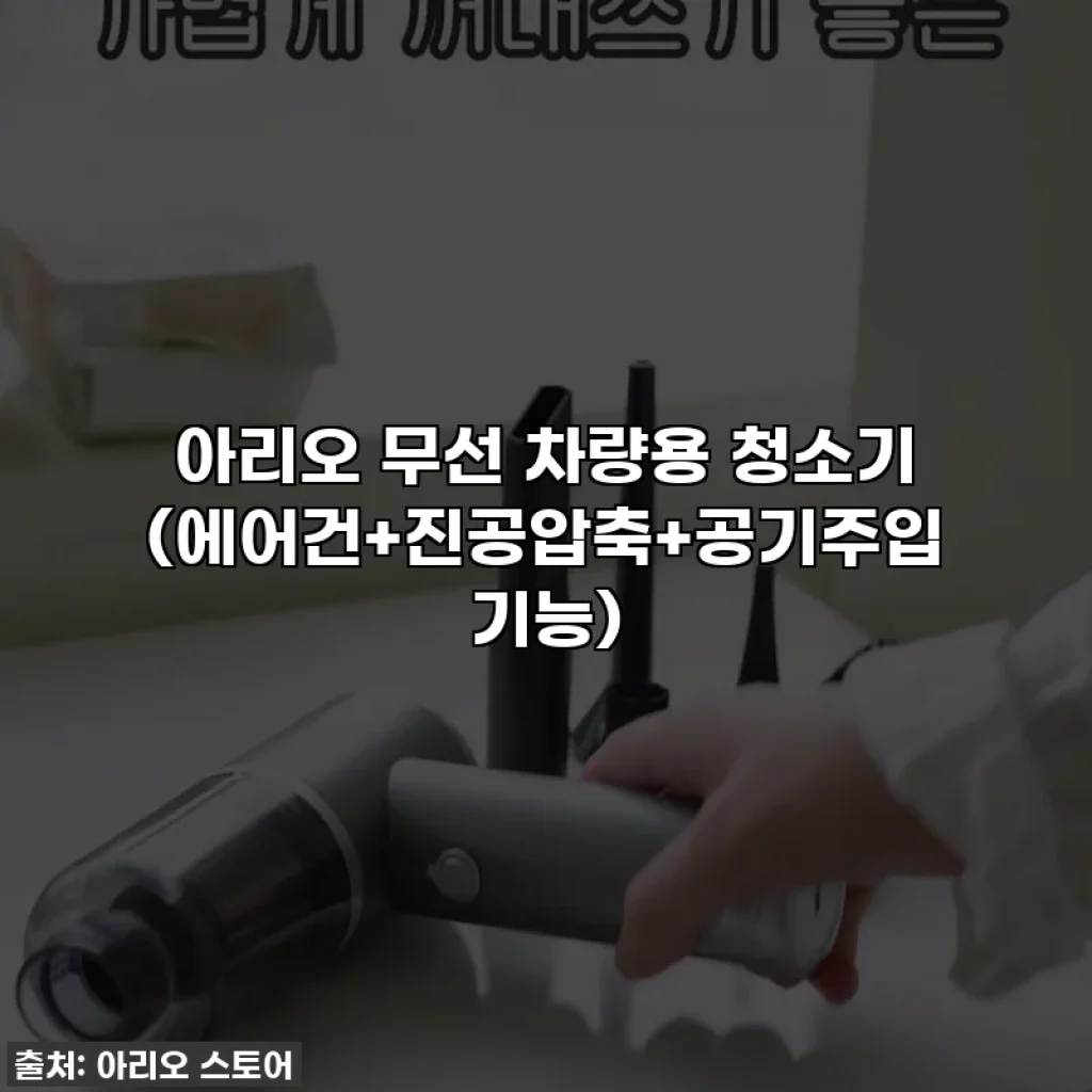 아리오 무선 차량용 청소기 (에어건+진공압축+공기주입 기능)