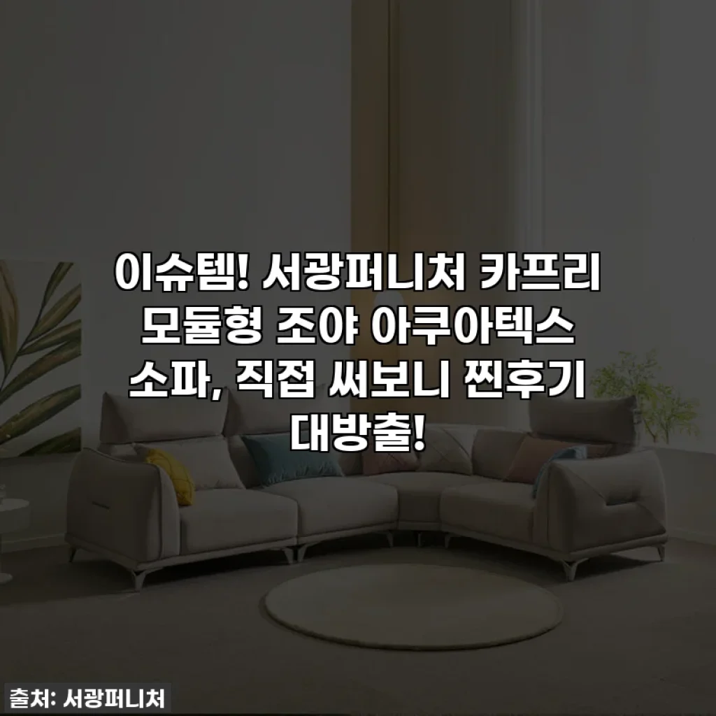 이슈템! 서광퍼니처 카프리 모듈형 조야 아쿠아텍스 소파, 직접 써보니 찐후기 대방출!